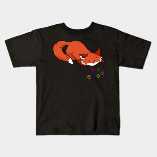 Fox Player With Polyhedral Dice Kids T-Shirt